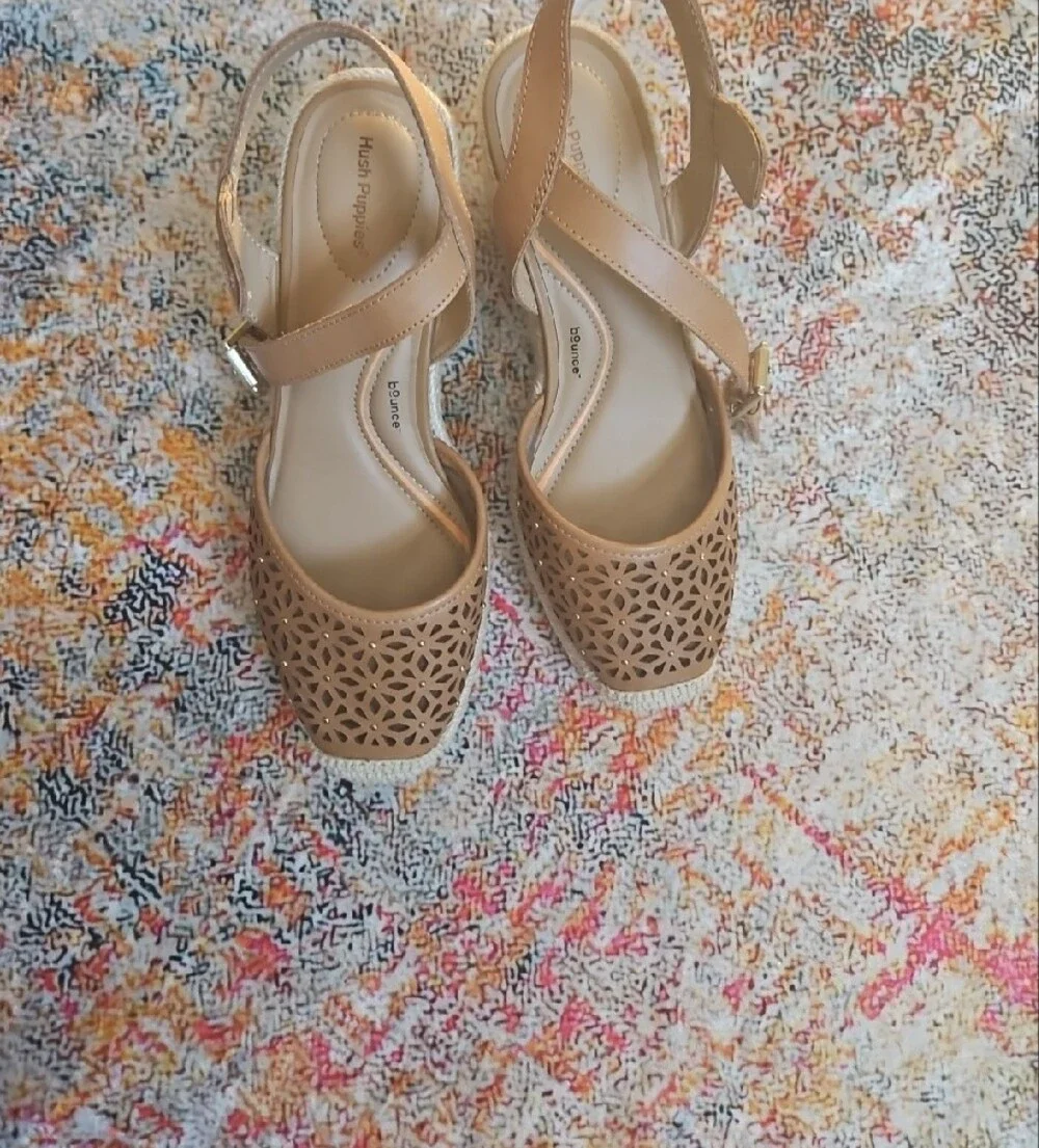 Hish PUPPIES  Espadrille Wedge Sandals with Ankle Strap